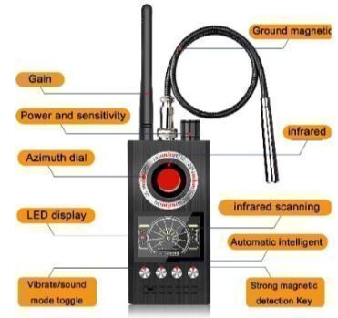 Detector de câmara de espionagem multifuncional de tipo magnético GPS Hunter, GPS Finder RF Scanner infravermelho 0